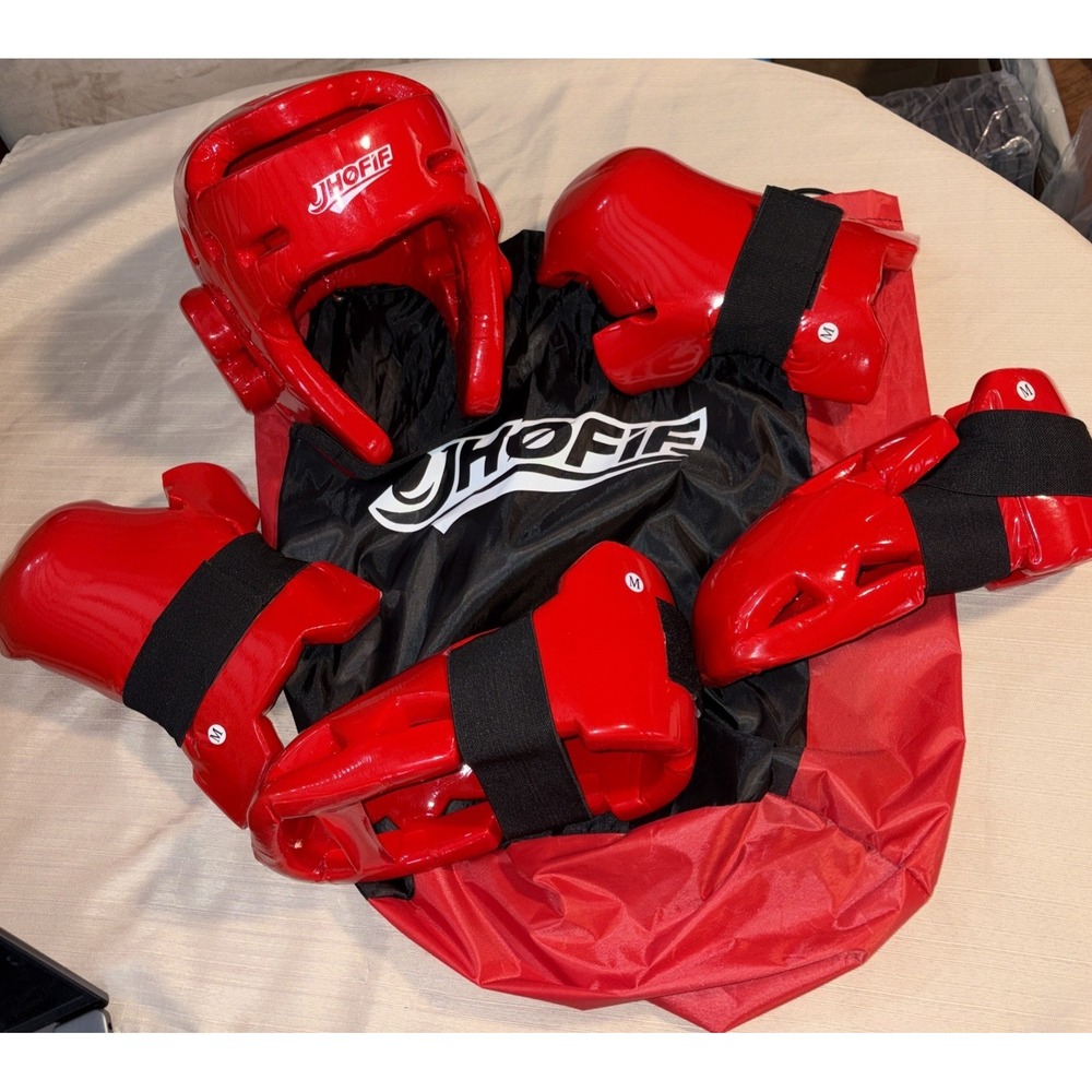 Jhofif Sparring Set - 5 Pieces Plus Bag - Red - M/L